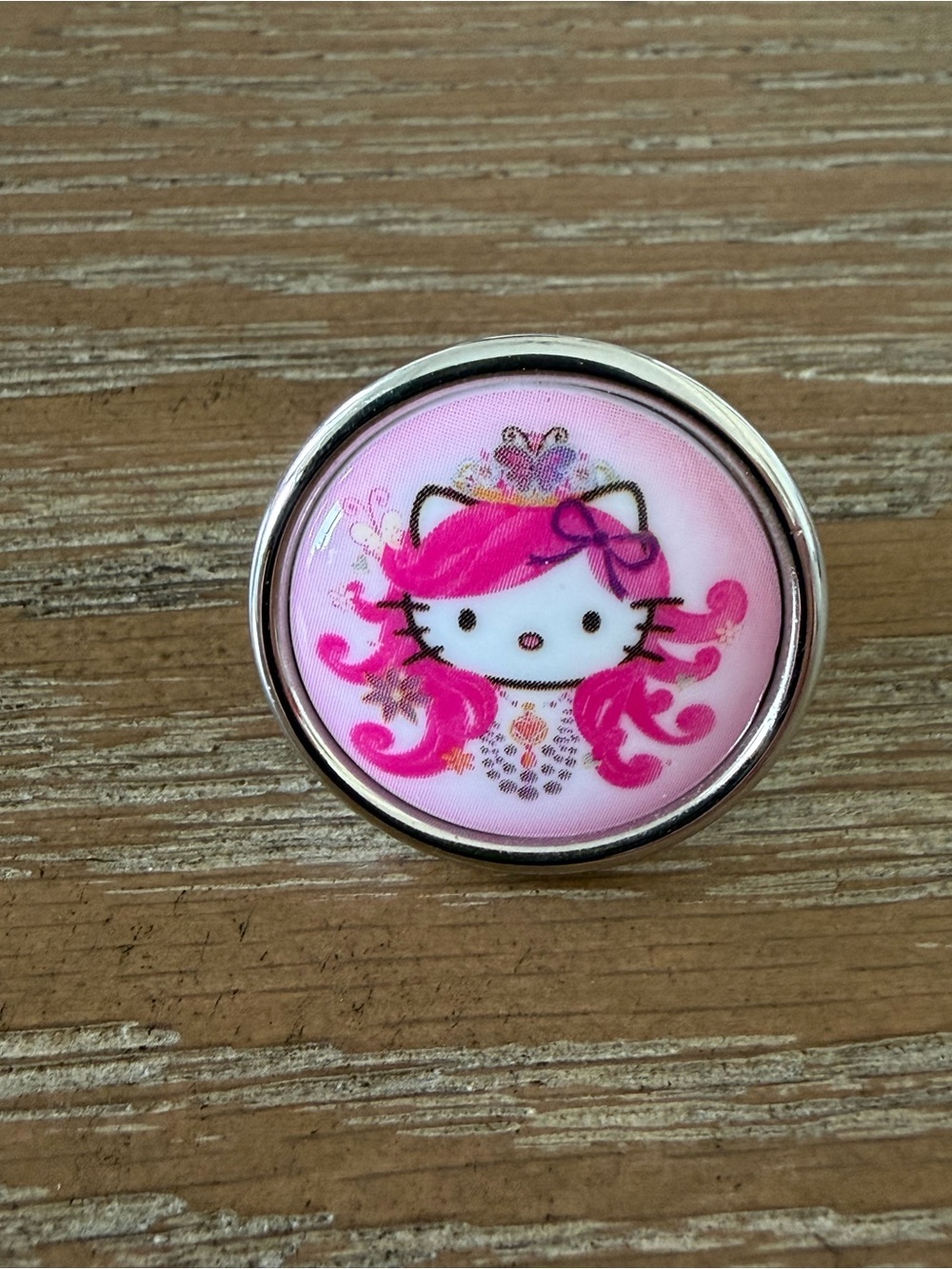 Tarina Tarantino Pink Hello Kitty Button Charm Ring